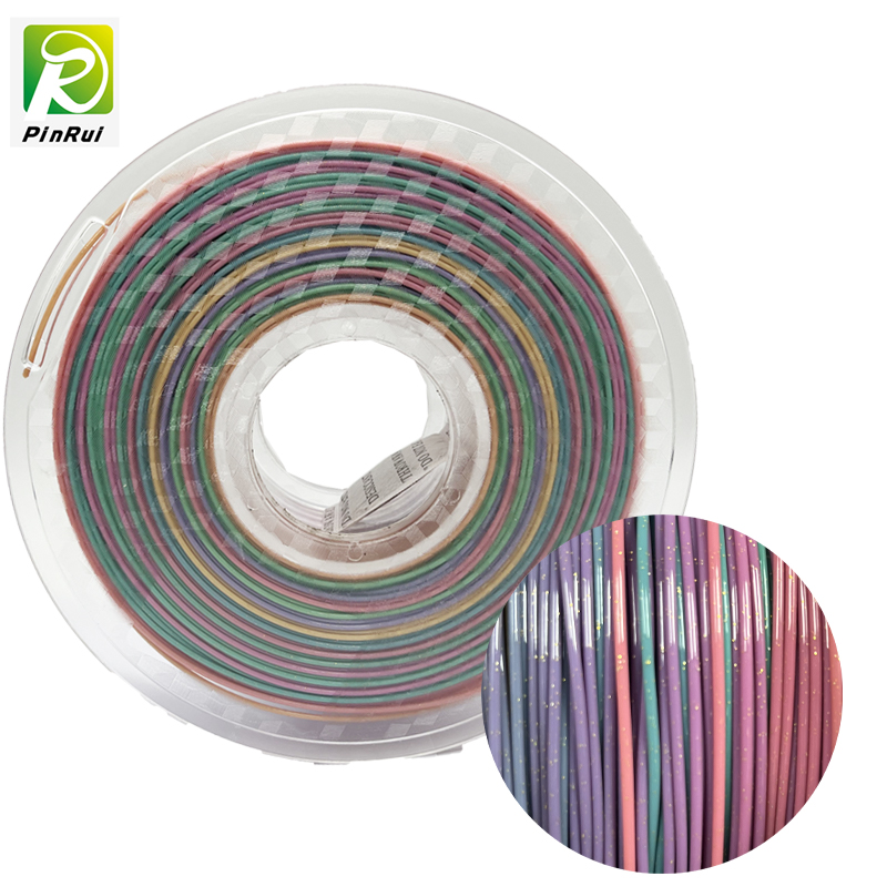 Pinrui Glitter PLA 1,75 мм 3D нить принтера фирменные мерцающие цвет радуги
